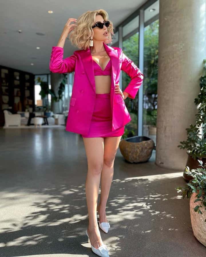 Caroline Three Piece Set | Fuchsia