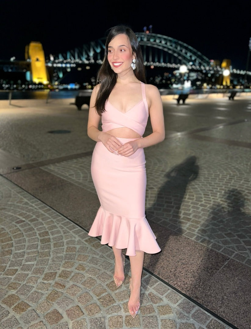 Pink seductive Midi Dress