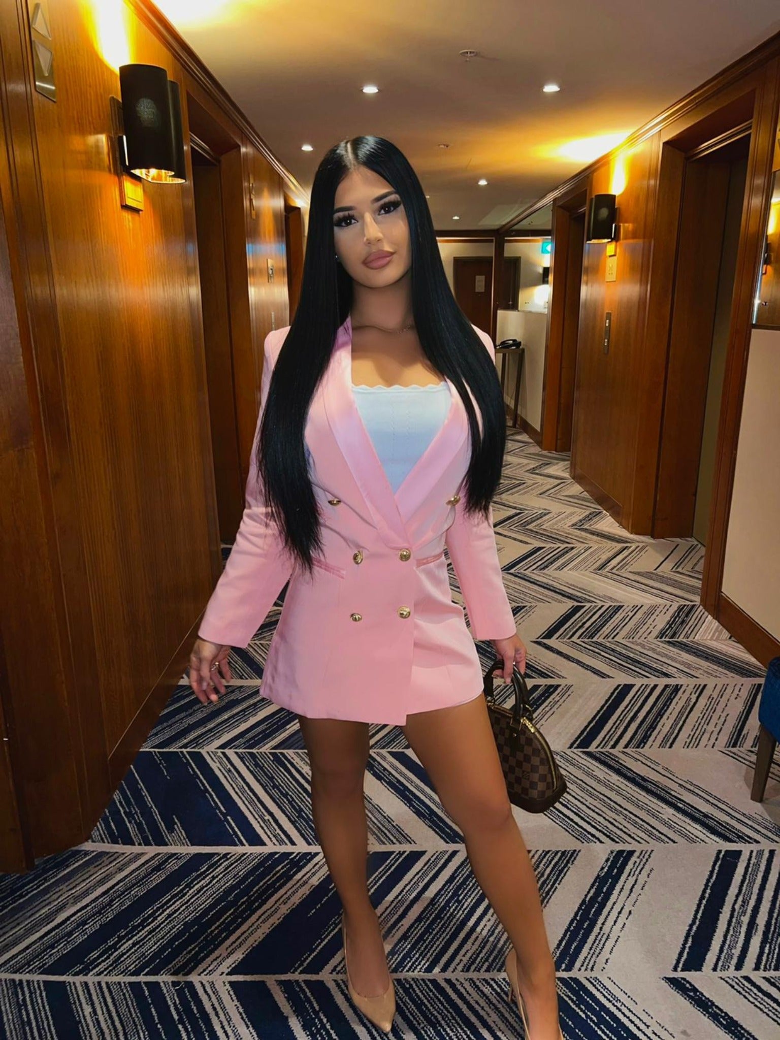 white christmas dresses Women's Pink Blazer Dress – Texas Boot Company main image 0