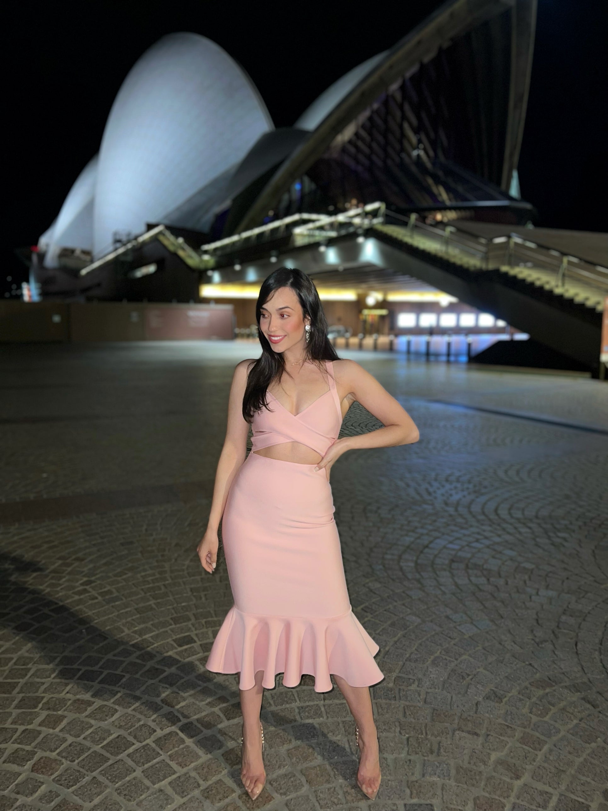 Pink seductive Midi Dress