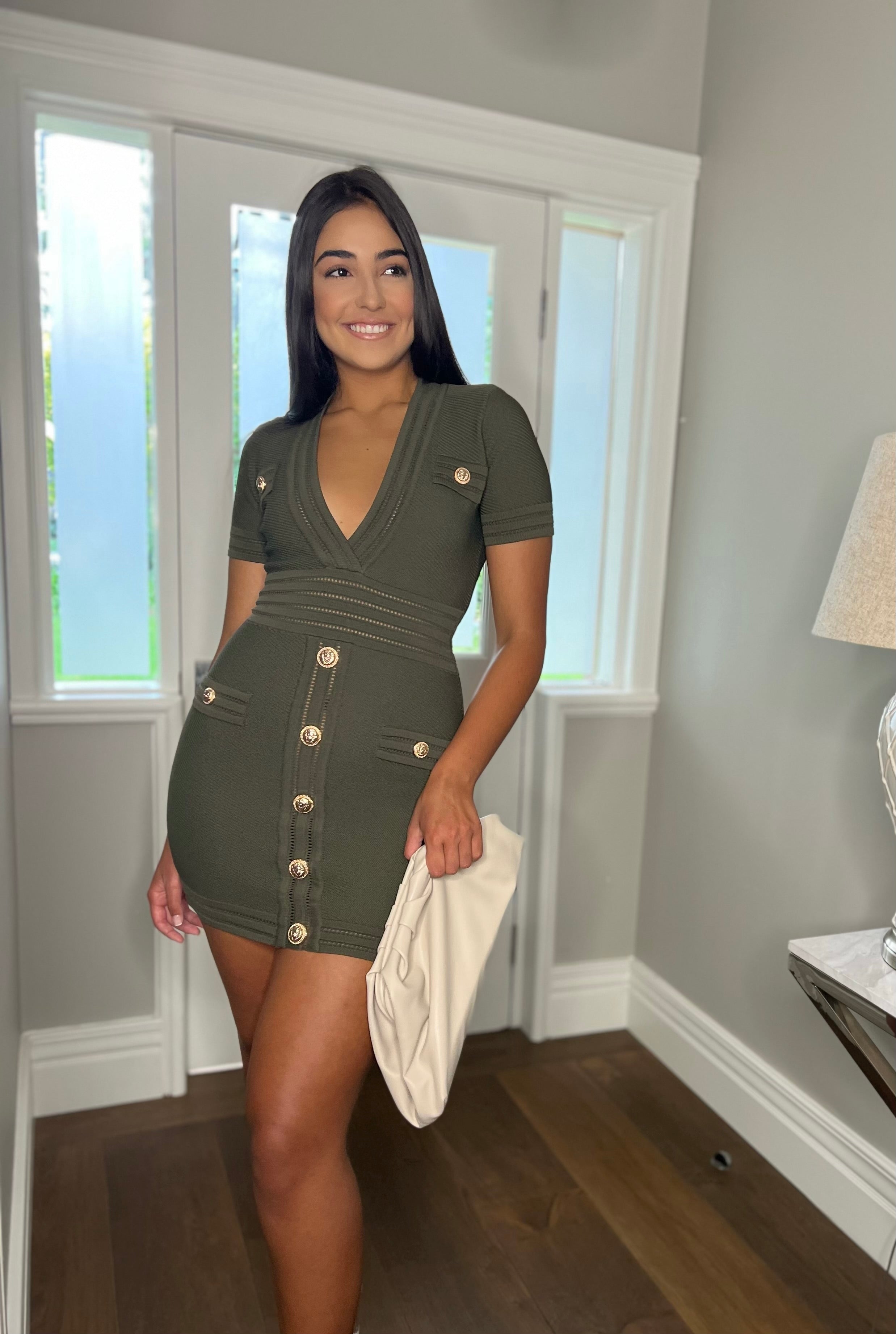 Meesha Military Mini Dress